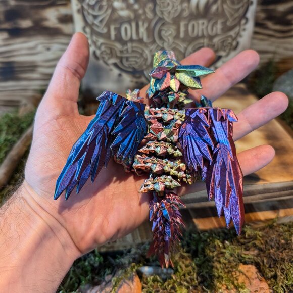 Baby Wing Crystal Dragon Flexible Articulated Fidget Toy 3D Printed - Picture 8 of 10